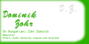 dominik zohr business card